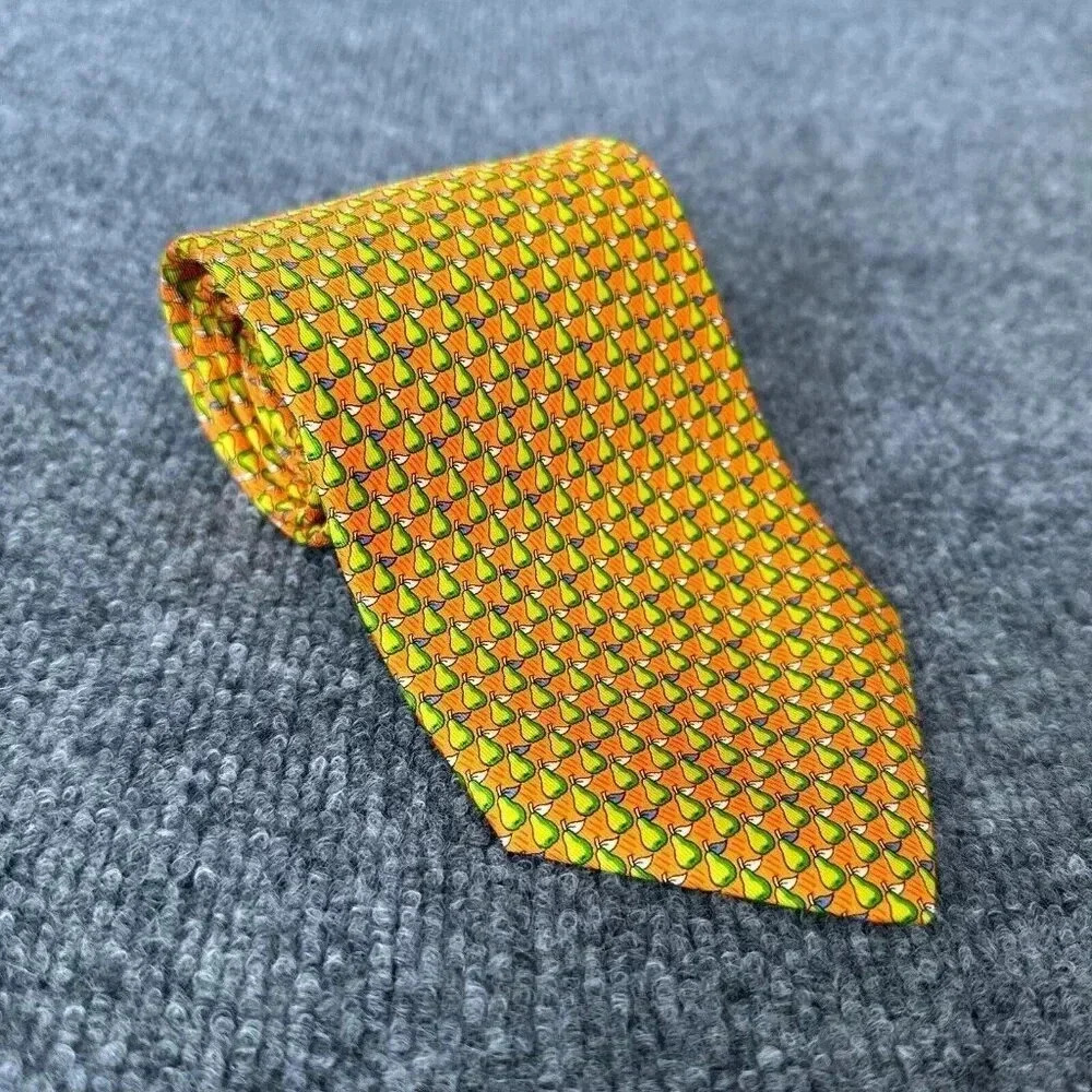 Robert Talbott Beecroft & Bull Necktie Mens Multicolor Pear Patterned Silk Tie